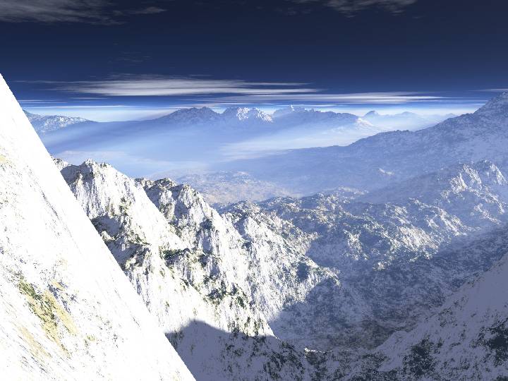 high altitude snowscape